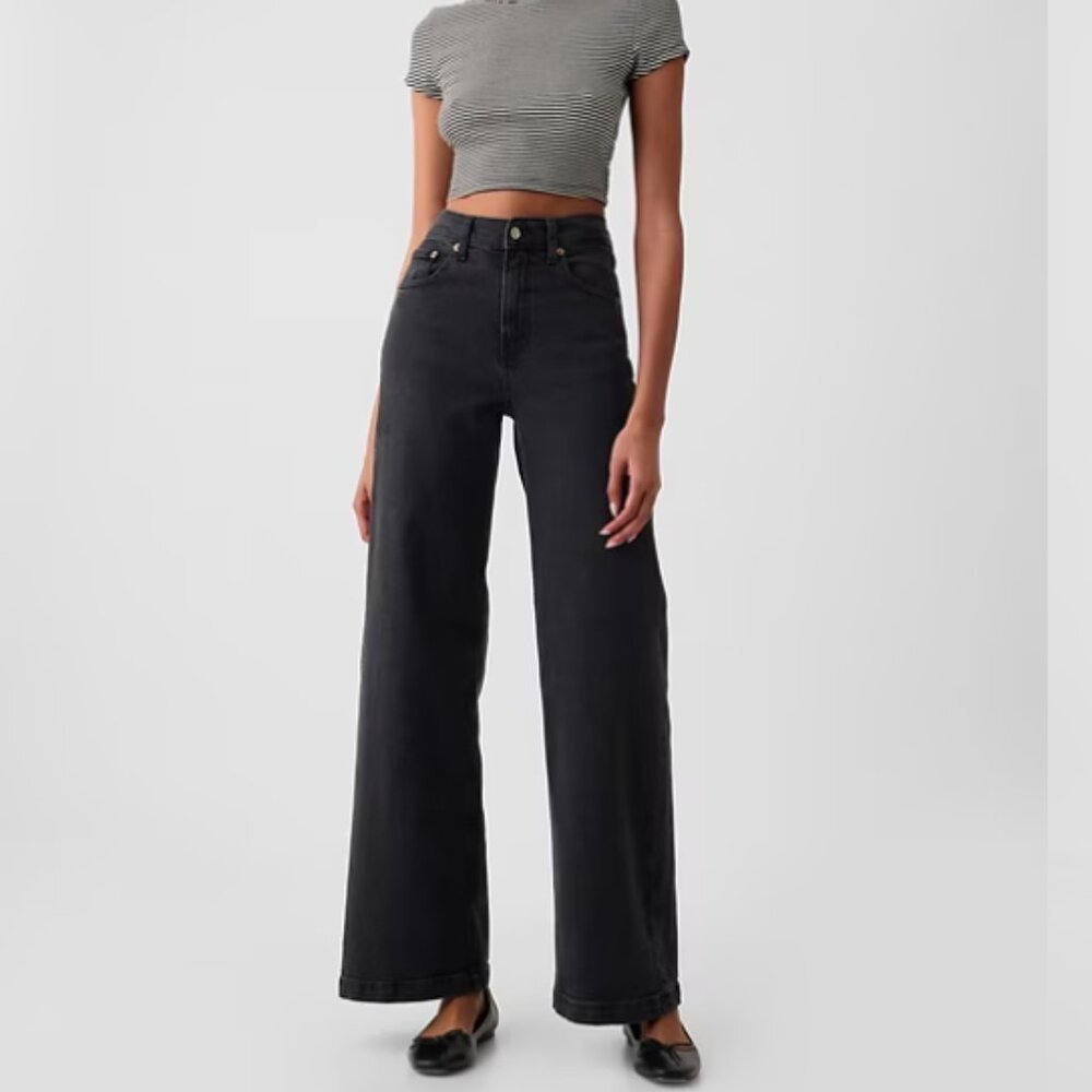 GAP High Rise Wide Leg Stride Jeans